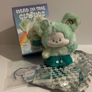 Head In The Clouds Leaisure Rainbow Miniso Plush 
 Keychain with Accessories